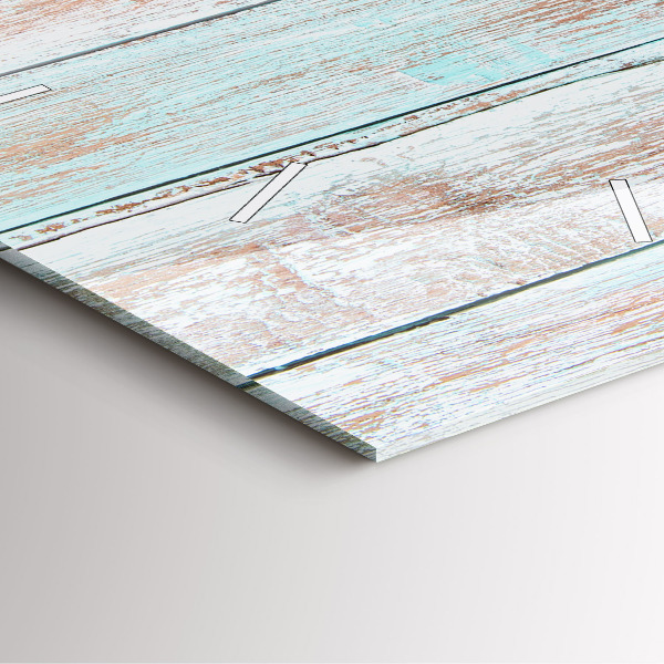 Square glass wall clock Pastel Wood