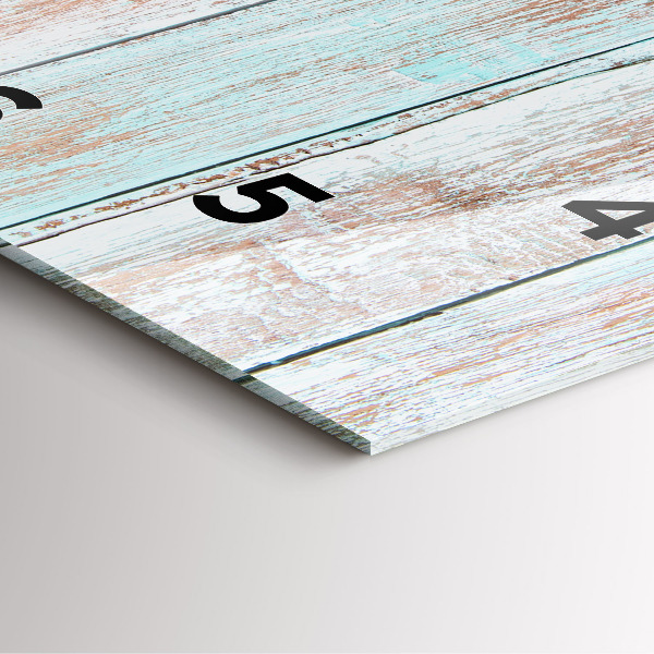 Square glass wall clock Pastel Wood