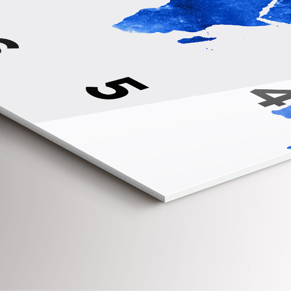 Square glass wall clock Space world map