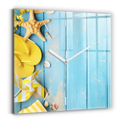 Square glass wall clock Beach accessories and boards