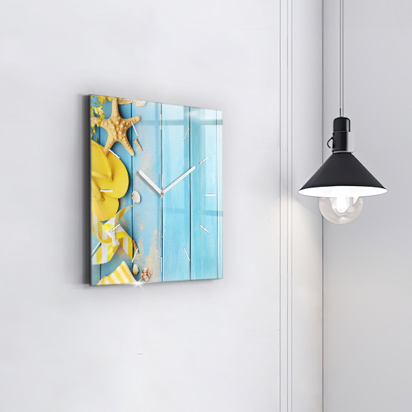 Square glass wall clock Beach accessories and boards