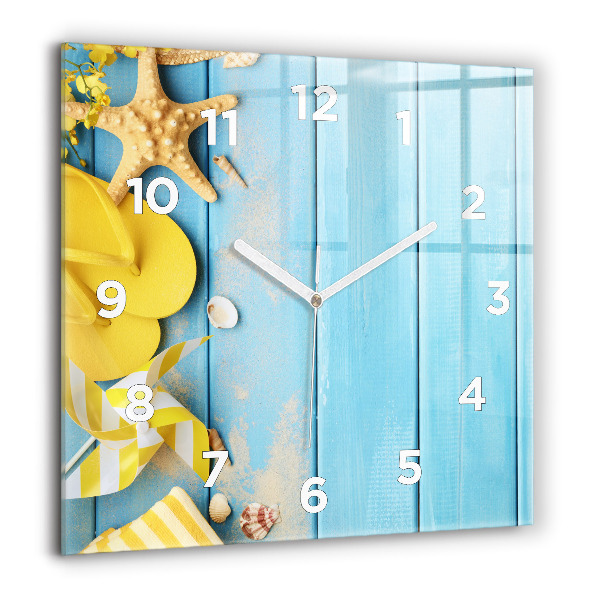 Square glass wall clock Beach accessories and boards