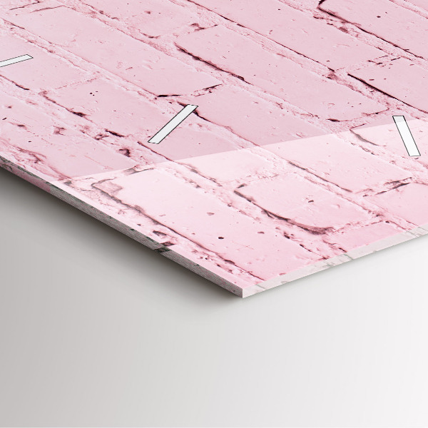 Square glass wall clock Brick wall