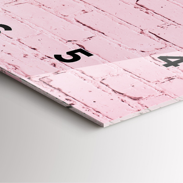 Square glass wall clock Brick wall