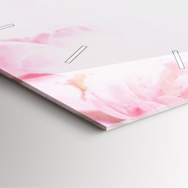 Square glass wall clock Blooming flowers