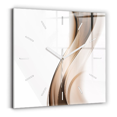Square glass wall clock Abstraction line