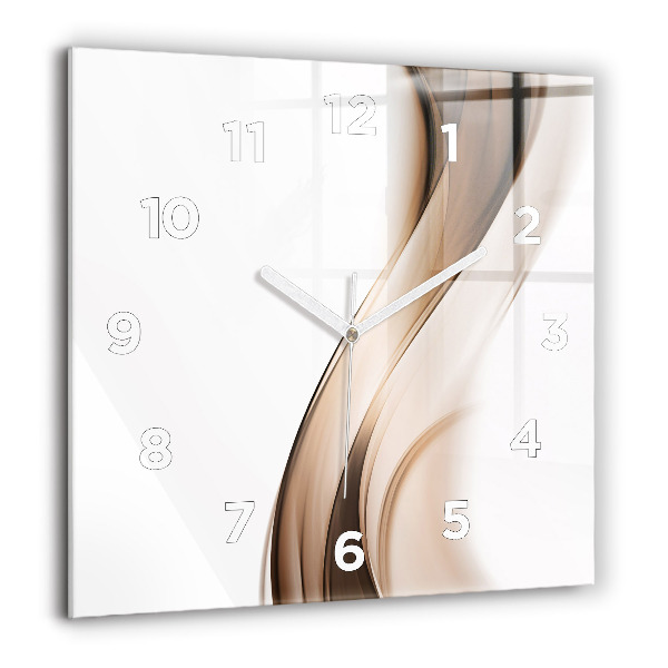 Square glass wall clock Abstraction line