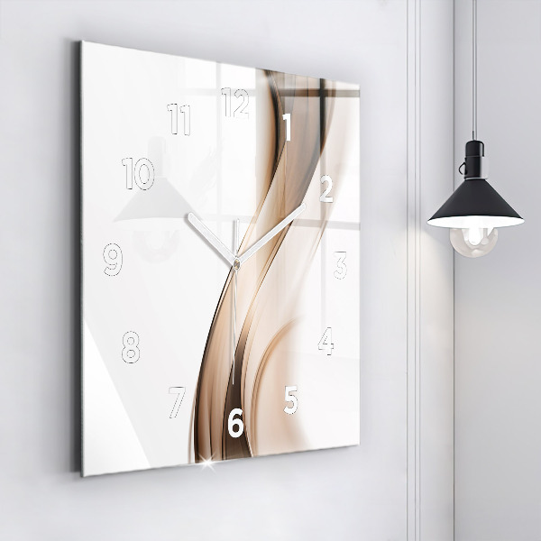 Square glass wall clock Abstraction line