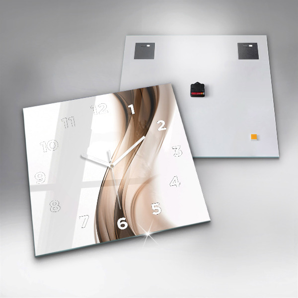 Square glass wall clock Abstraction line