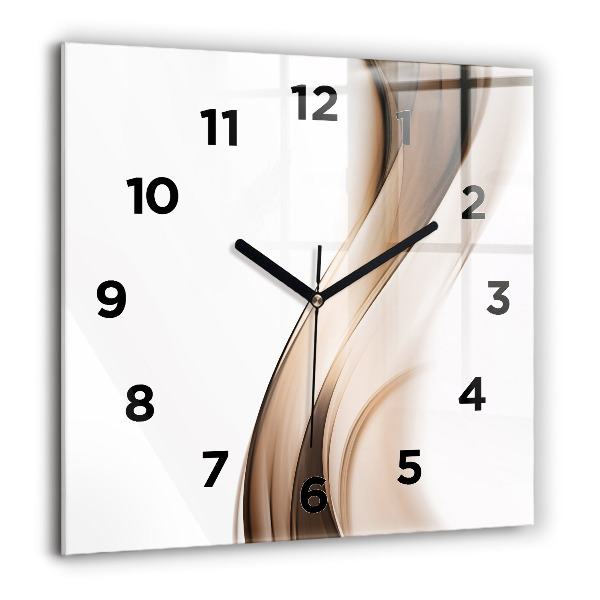 Square glass wall clock Abstraction line