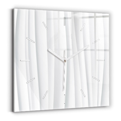 Square glass wall clock Waves texture