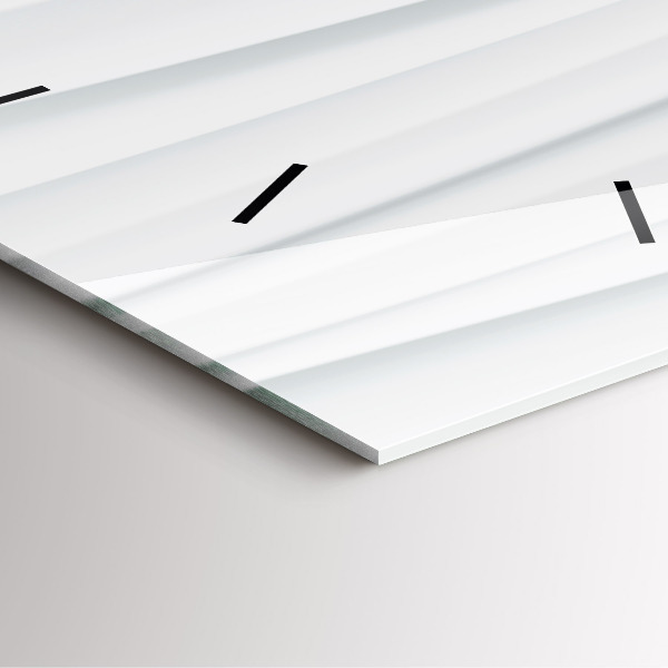 Square glass wall clock Waves texture