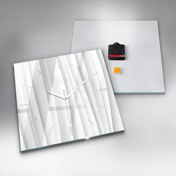 Square glass wall clock Waves texture