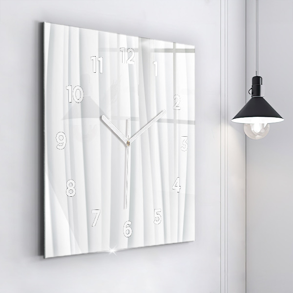 Square glass wall clock Waves texture
