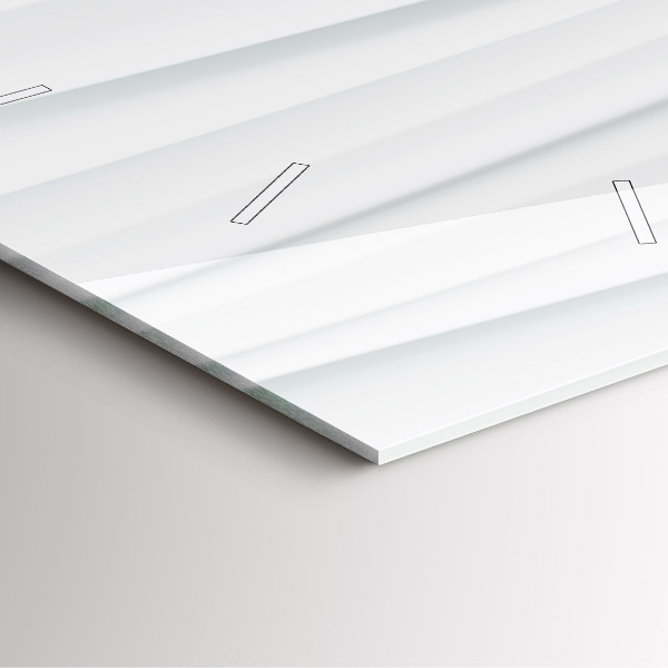 Square glass wall clock Waves texture