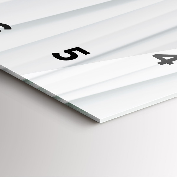 Square glass wall clock Waves texture