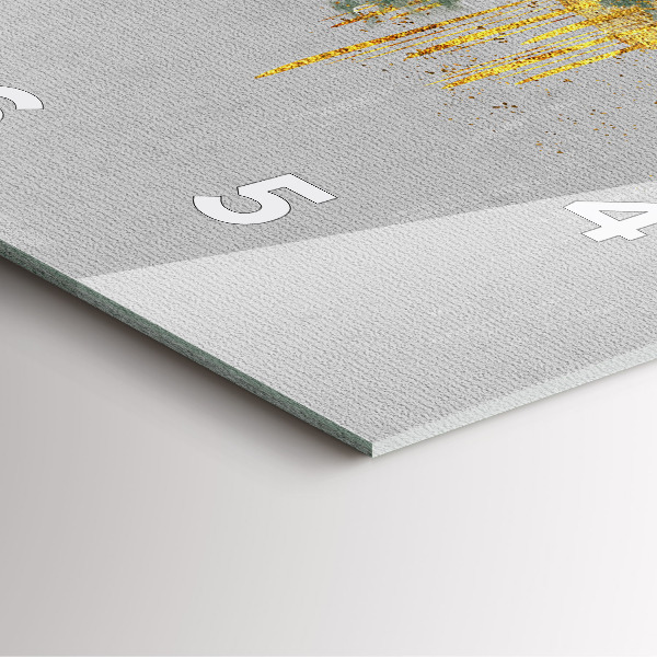 Square glass wall clock Decorative pattern