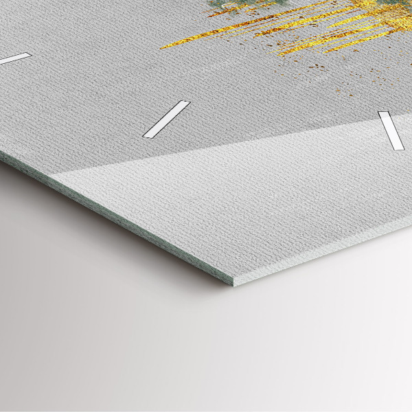 Square glass wall clock Decorative pattern