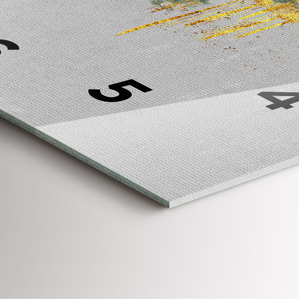 Square glass wall clock Decorative pattern