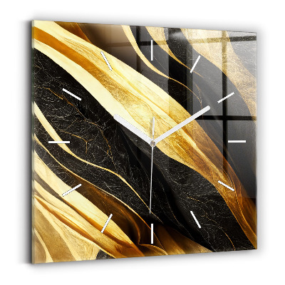 Square glass wall clock Elegant abstraction