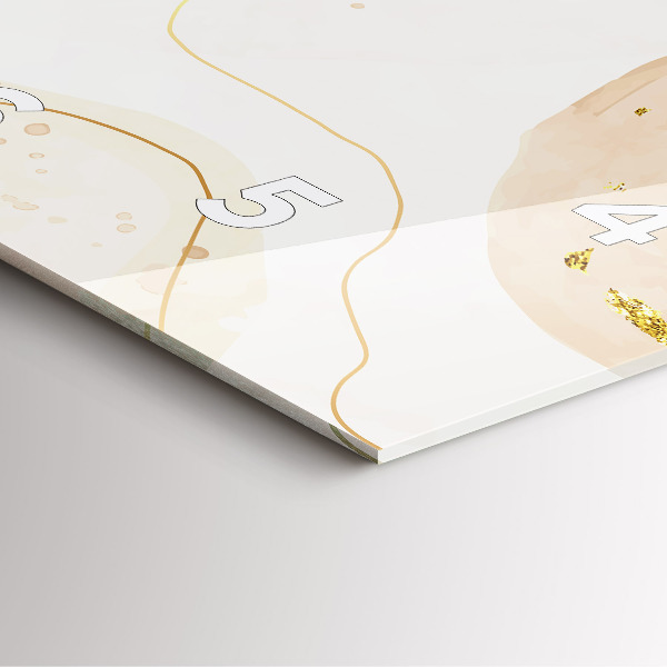 Square glass wall clock Watercolor stains