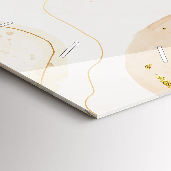 Square glass wall clock Watercolor stains