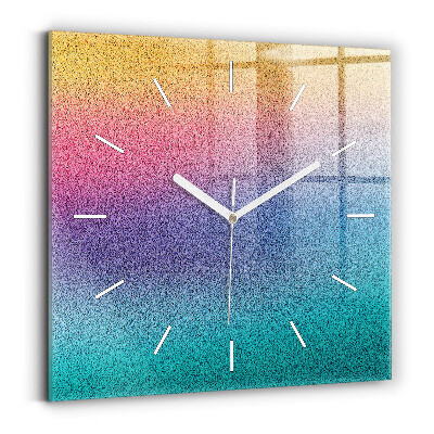 Square glass wall clock Gradient pattern