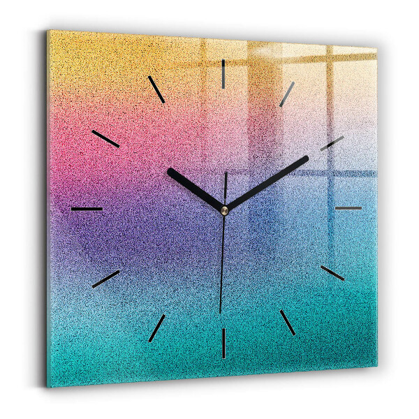 Square glass wall clock Gradient pattern