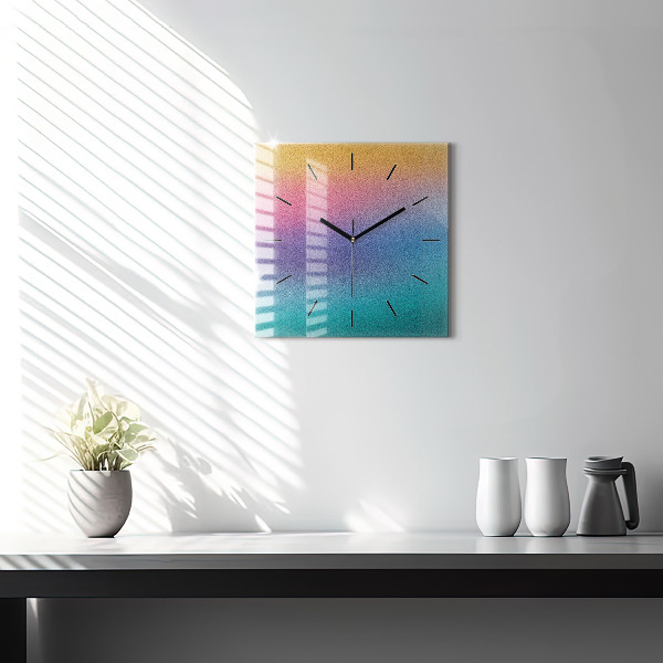 Square glass wall clock Gradient pattern