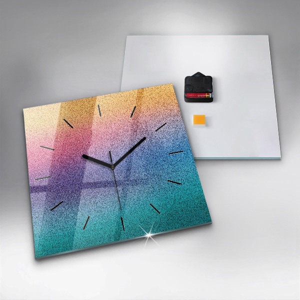 Square glass wall clock Gradient pattern