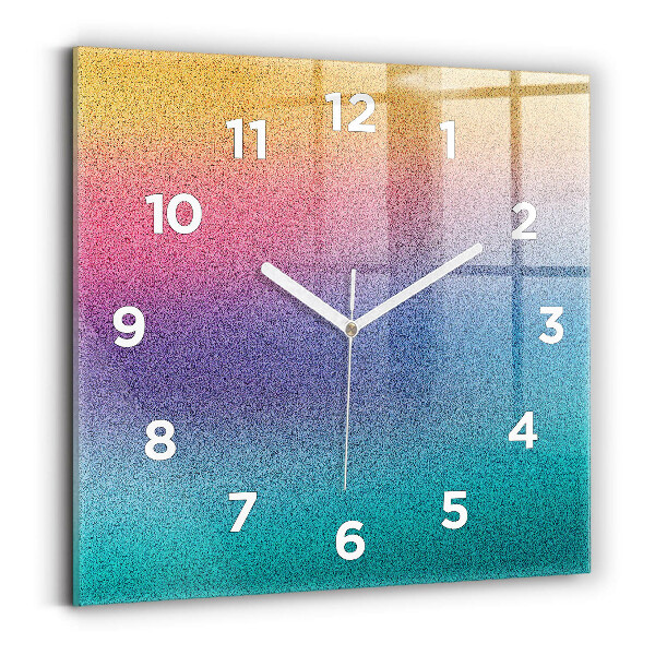 Square glass wall clock Gradient pattern