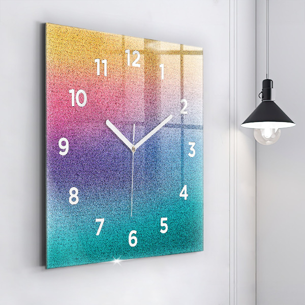Square glass wall clock Gradient pattern