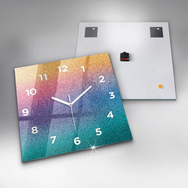 Square glass wall clock Gradient pattern
