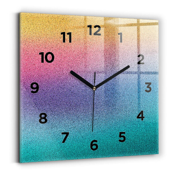 Square glass wall clock Gradient pattern