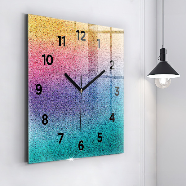 Square glass wall clock Gradient pattern