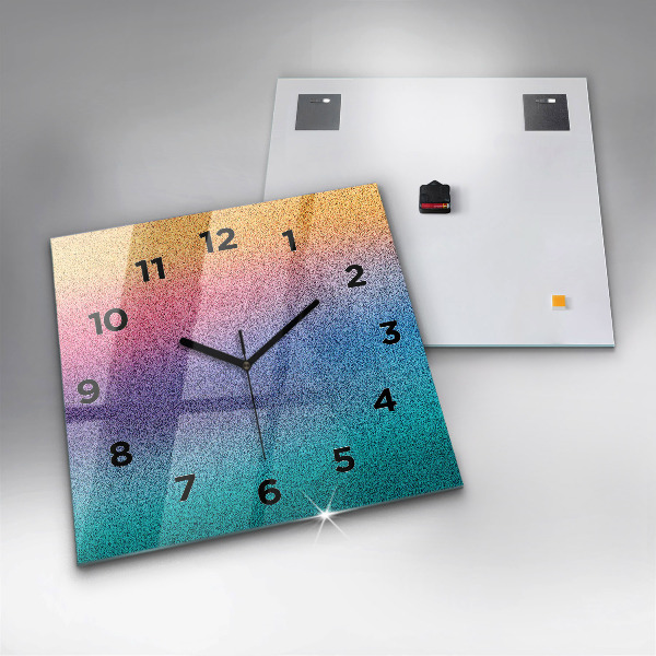 Square glass wall clock Gradient pattern