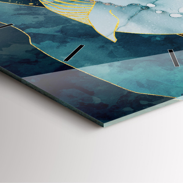 Square glass wall clock Abstract whale