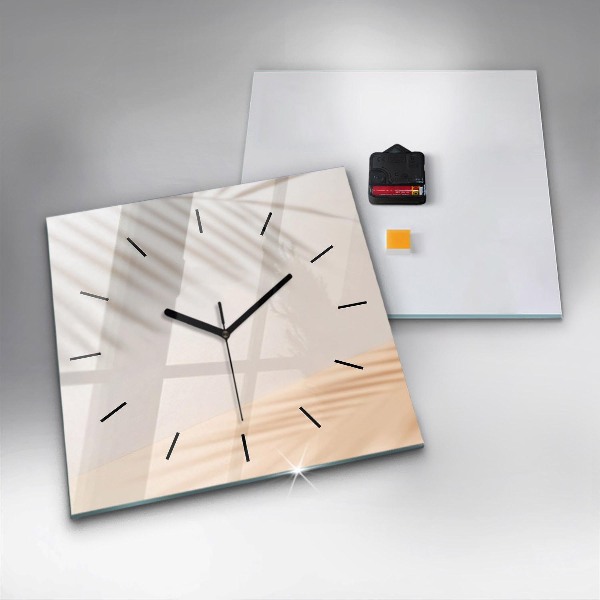 Square glass wall clock Creamy abstraction