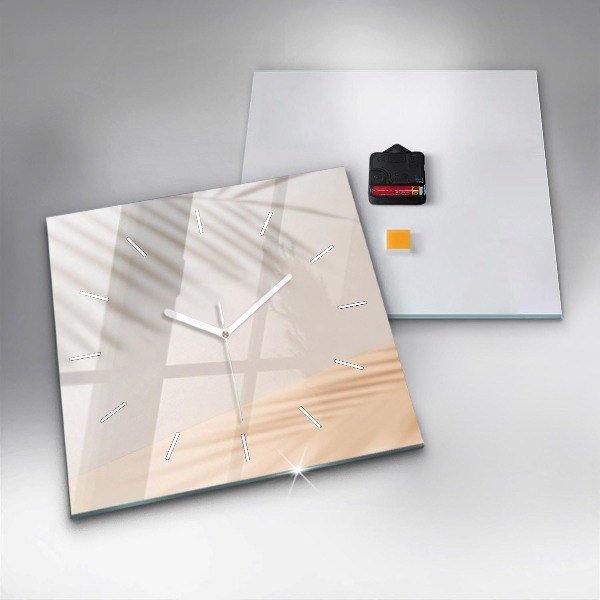 Square glass wall clock Creamy abstraction