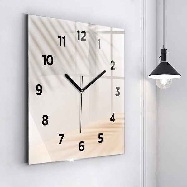 Square glass wall clock Creamy abstraction