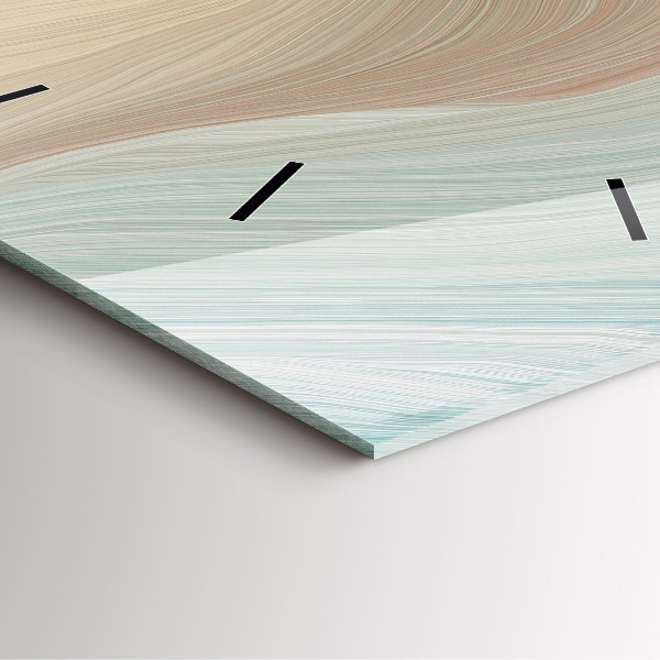 Square glass wall clock Wave abstraction