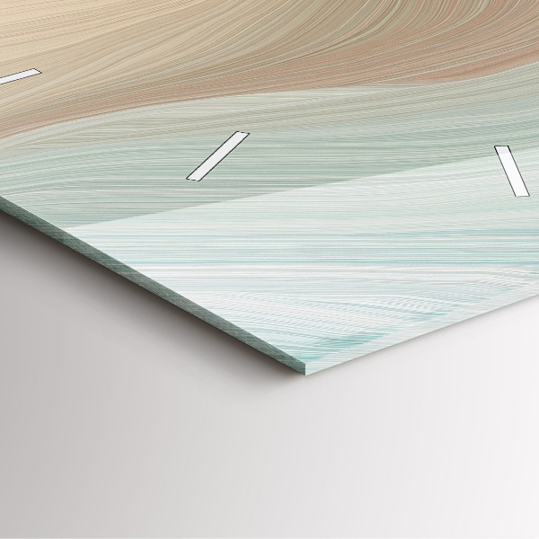 Square glass wall clock Wave abstraction