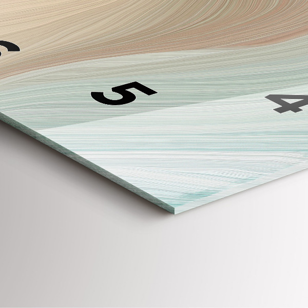 Square glass wall clock Wave abstraction