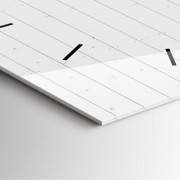 Square glass wall clock Wooden panels pattern