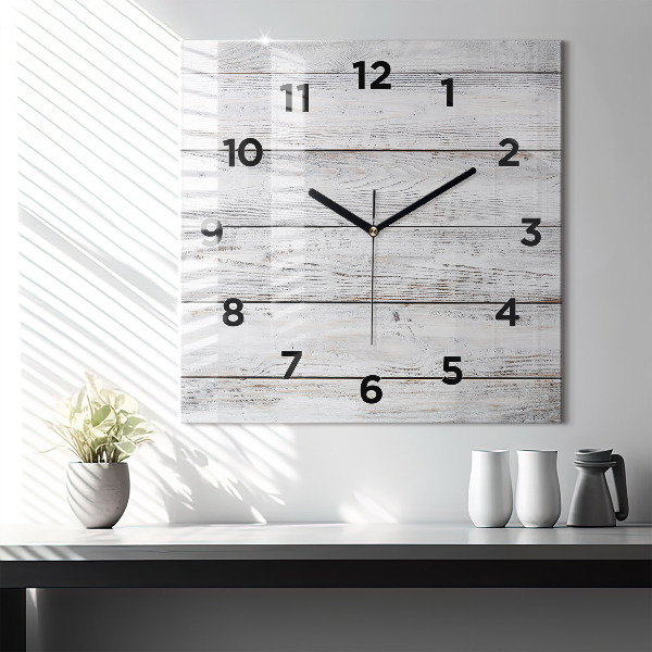 Square glass wall clock Painted boards
