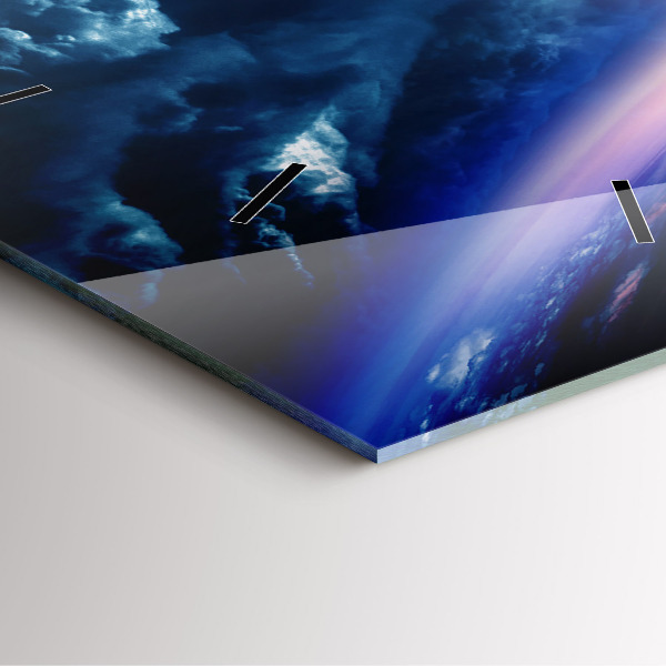 Square glass wall clock Great Galaxy