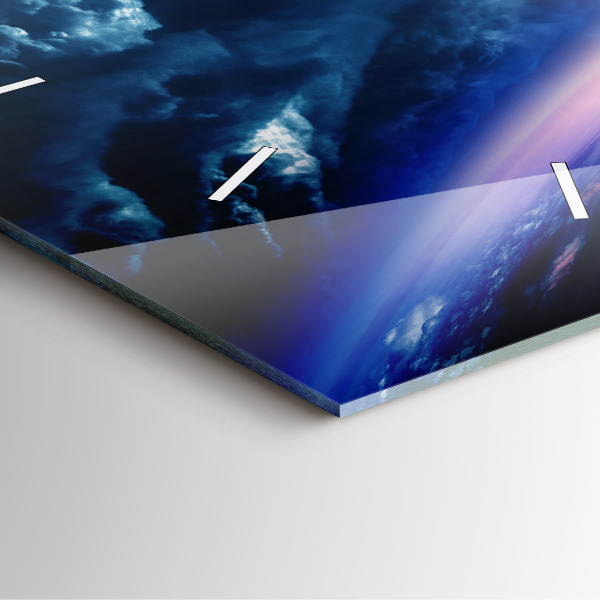 Square glass wall clock Great Galaxy