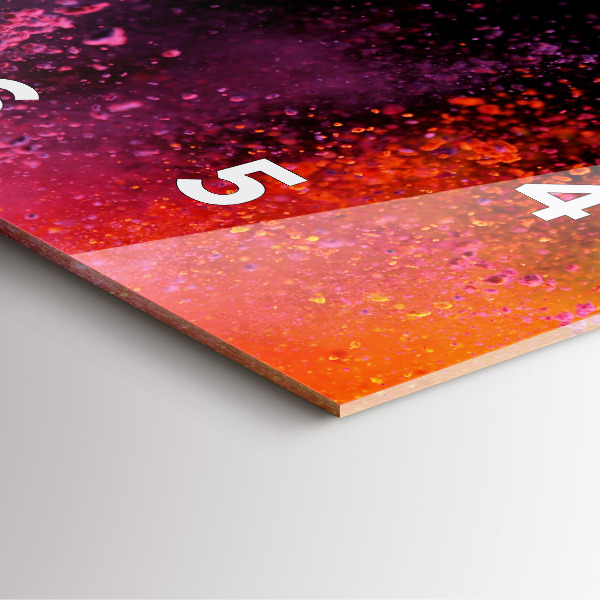 Square glass wall clock Explosion of colors