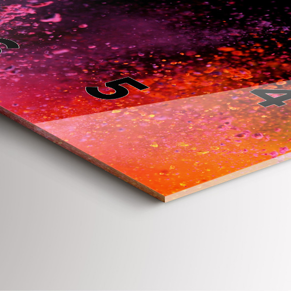 Square glass wall clock Explosion of colors