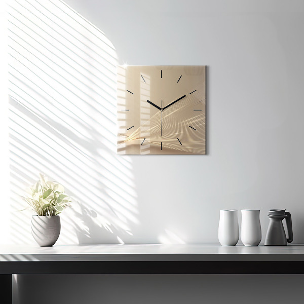 Square glass wall clock Abstract light